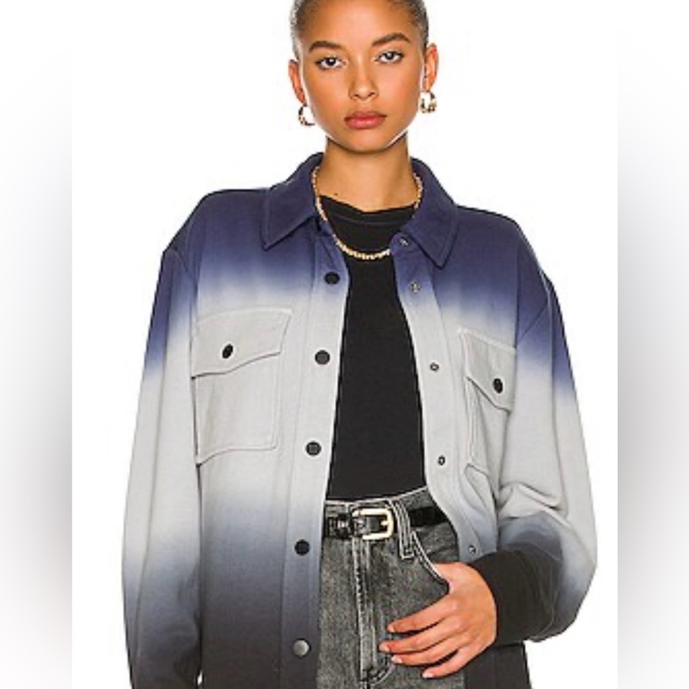525 America Ombre Blue and Gray Shirt shacket